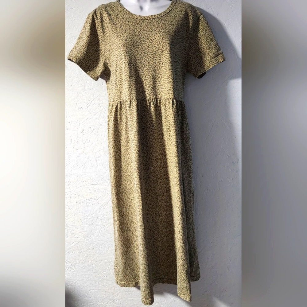 Vintage 1980s GMI Floral Short-Sleeve Maxi Dress - Women's Medium